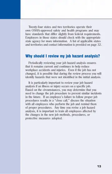 Page 19: Why should I review my job hazard analysis?