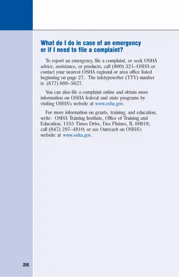 Page 32: What do I do in case of an emergency or if I need to file a complaint?