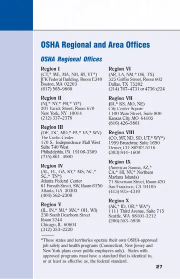 Page 33: OSHA Regional and Area Offices
