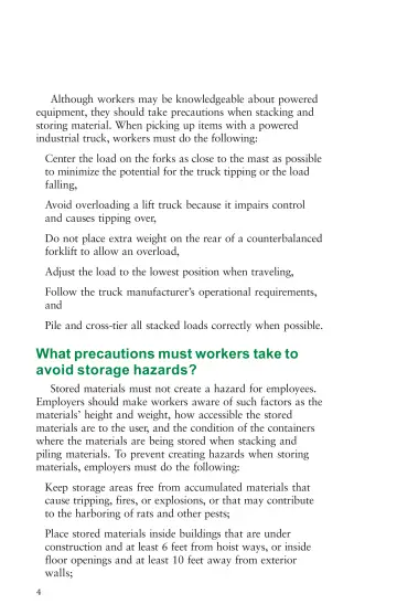 Page 8: Although workers may be knowledgeable about powered equipment, they should take…