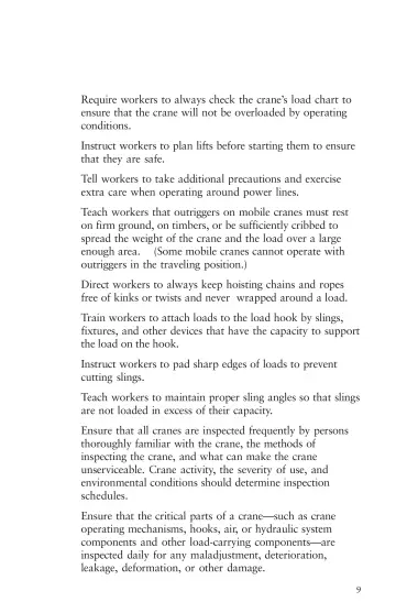 Page 13: Require workers to always check the crane’s load chart to ensure that the crane will not…