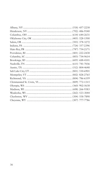 Page 40: Albany, NY … (518) 457-2238 Henderson, NV … (702) 486-9140 Columbus, OH … (614) 644-2631…
