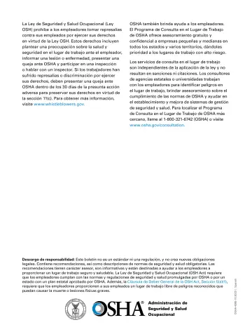 Page 6: OSHA también brinda ayuda a los empleadores. El Programa de Consulta en el Lugar de…