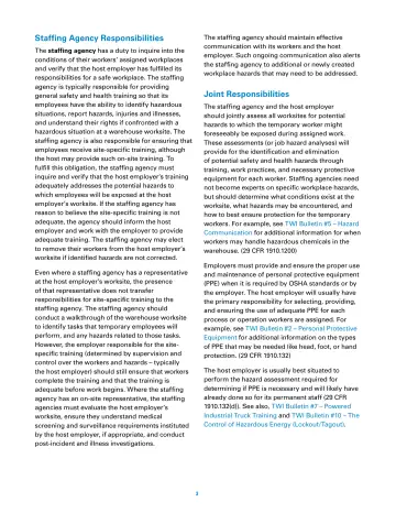 Page 3: Staffing Agency Responsibilities