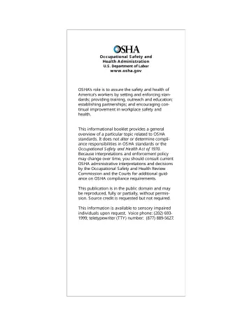 Page 15: Occupational Safety and Health Administration