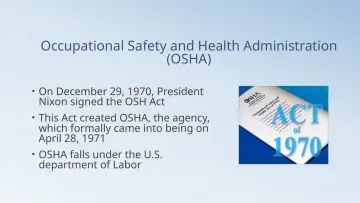 Slide 5: Occupational Safety and Health Administration (OSHA)