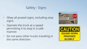 Slide 29: Safety - Signs