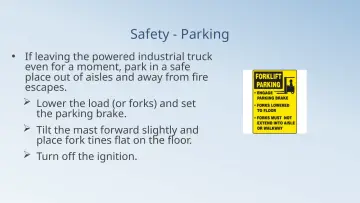 Slide 41: Safety - Parking