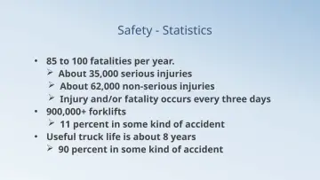 Slide 50: Safety - Statistics