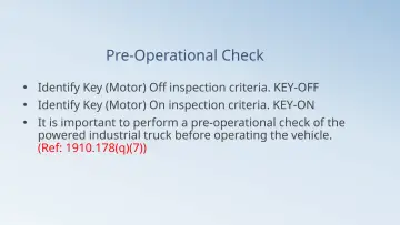 Slide 53: Pre-Operational Check