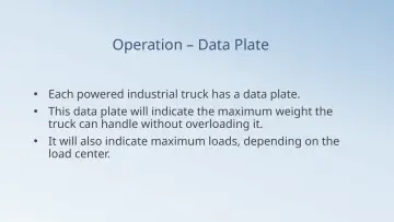 Slide 60: Operation – Data Plate