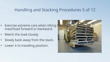 Slide 75: Handling and Stacking Procedures 5 of 12