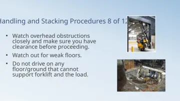 Slide 78: Handling and Stacking Procedures 8 of 12