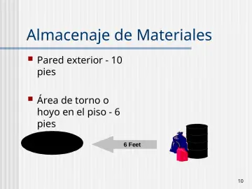 Slide 10: Almacenaje de Materiales