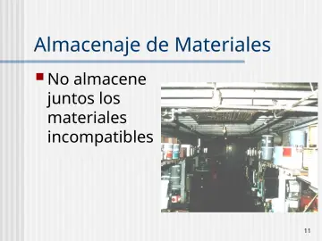 Slide 11: Almacenaje de Materiales