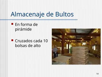 Slide 14: Almacenaje de Bultos