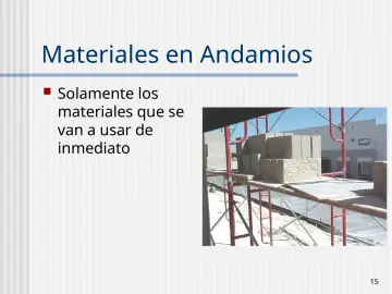 Slide 15: Materiales en Andamios