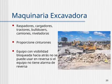 Slide 20: Maquinaria Excavadora