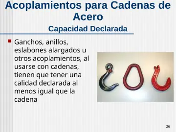 Slide 26: Acoplamientos para Cadenas de Acero
