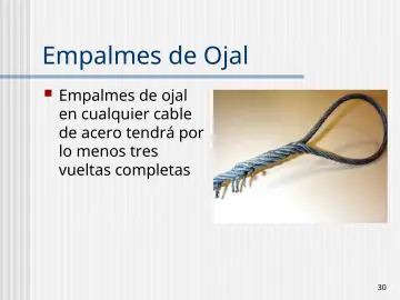 Slide 30: Empalmes de Ojal
