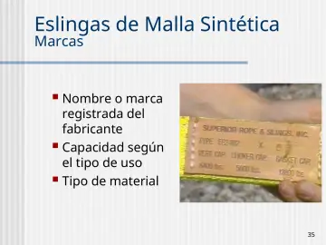 Slide 35: Eslingas de Malla Sintética