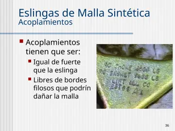 Slide 36: Eslingas de Malla Sintética