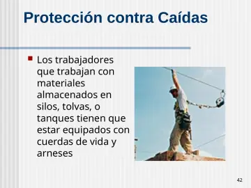 Slide 42: Protección contra Caídas