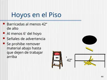 Slide 44: Hoyos en el Piso