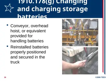 Slide 16: 1910.178(g) Changing and charging storage batteries