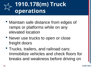 Slide 29: 1910.178(m) Truck operations