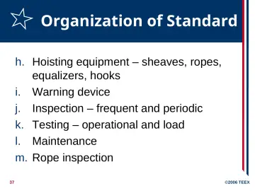 Slide 37: Organization of Standard