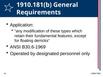 Slide 43: 1910.181(b) General Requirements