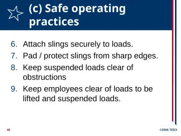 Slide 48: (c) Safe operating practices