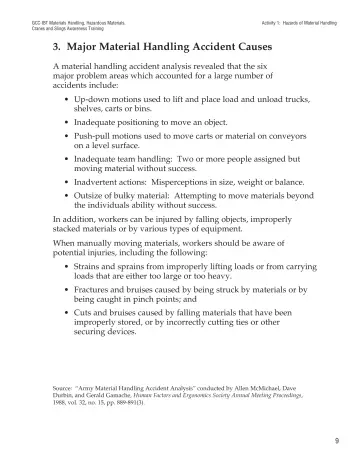 Page 14: 3. Major Material Handling Accident Causes