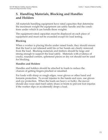 Page 16: 5. Handling Materials, Blocking and Handles and Holders