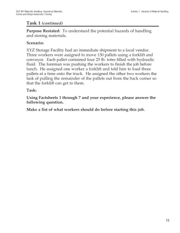 Page 20: Activity 1: Hazards of Material Handling