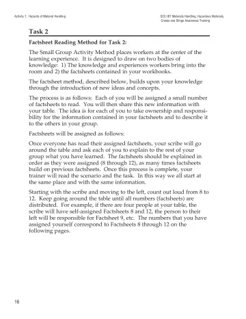 Page 21: Activity 1: Hazards of Material Handling