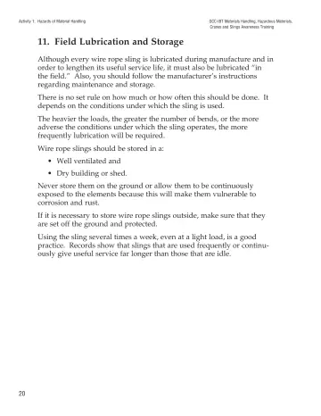Page 25: 11. Field Lubrication and Storage