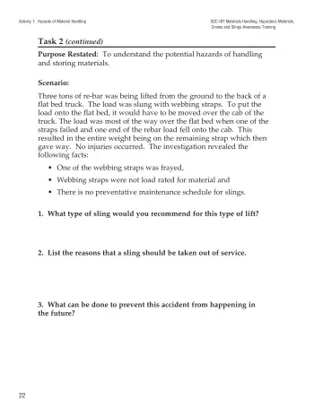 Page 27: Activity 1: Hazards of Material Handling