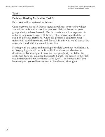 Page 33: Activity 2: Materials Handling Hazard Identification