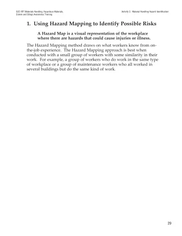 Page 34: 1. Using Hazard Mapping to Identify Possible Risks