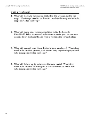 Page 45: Activity 2: Materials Handling Hazard Identification
