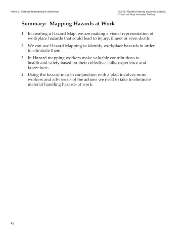 Page 47: Summary: Mapping Hazards at Work