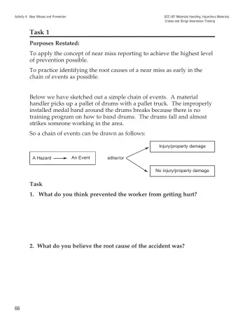 Page 71: Activity 4: Near Misses and Prevention