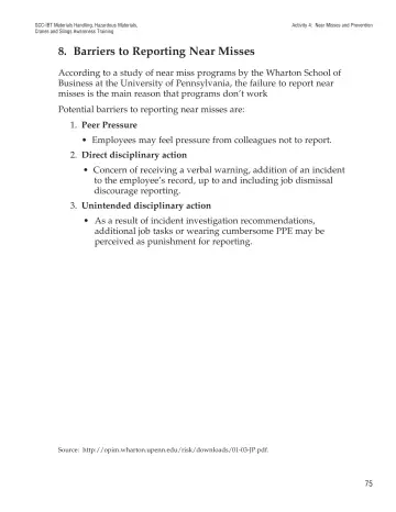 Page 80: 8. Barriers to Reporting Near Misses
