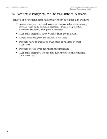 Page 81: 9. Near miss Programs can be Valuable to Workers.