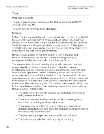 Page 107: Actvity 6: Applying the OSHA Standards
