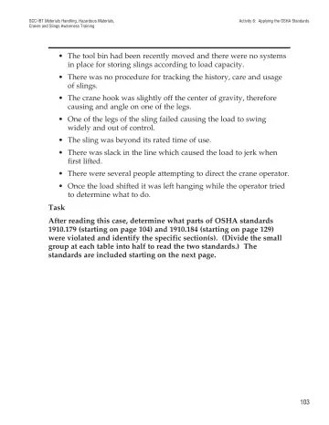 Page 108: Activity 6: Applying the OSHA Standards