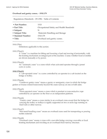 Page 109: Actvity 6: Applying the OSHA Standards