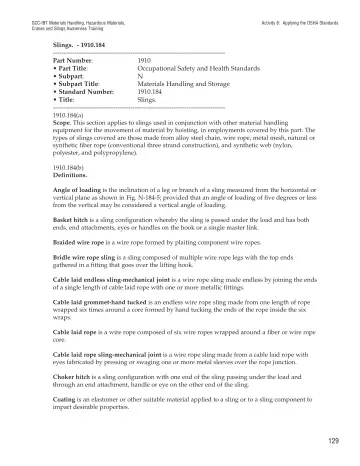 Page 134: Activity 6: Applying the OSHA Standards